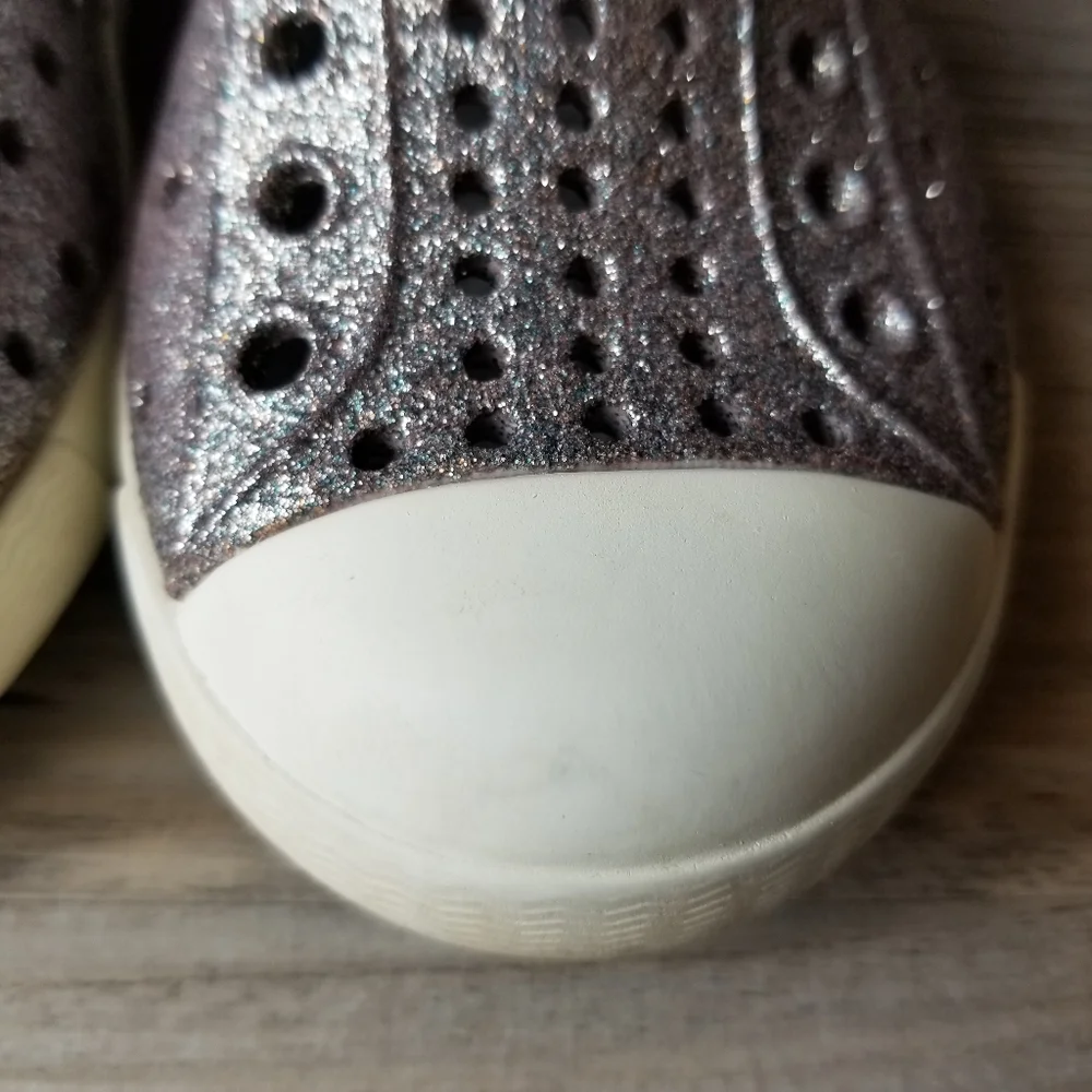 Native Jefferson Jiffy Bling Silver Glitter Water Sneakers